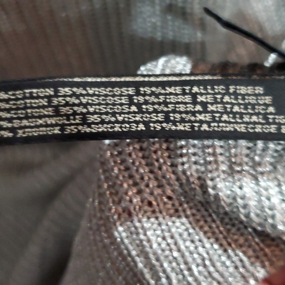 Ralph Lauren Women's Soft Silver Mettalic Crewneck Sweater BLACK LABEL Large - Picture 4 of 10